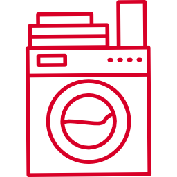 Icono lavadora con detergente y ropa