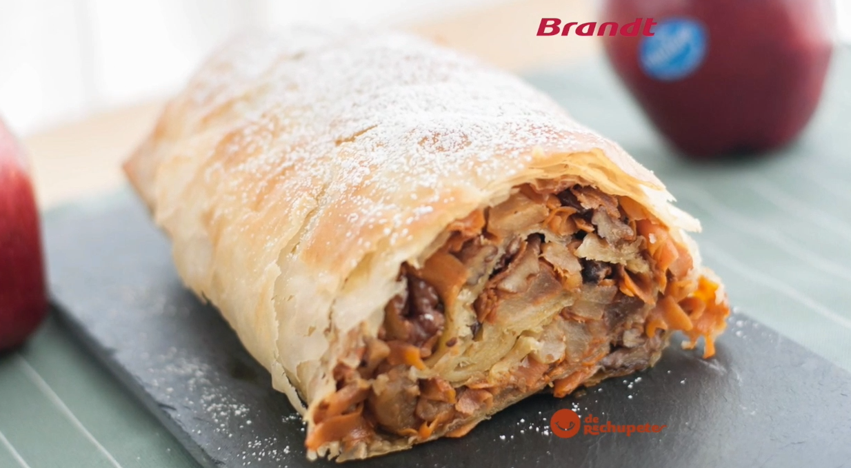 Receta Exprés Brandt: Strudel de manzana y zanahoria