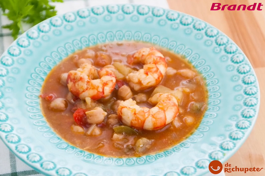 Receta Exprés Brandt: Garbanzos con langostinos